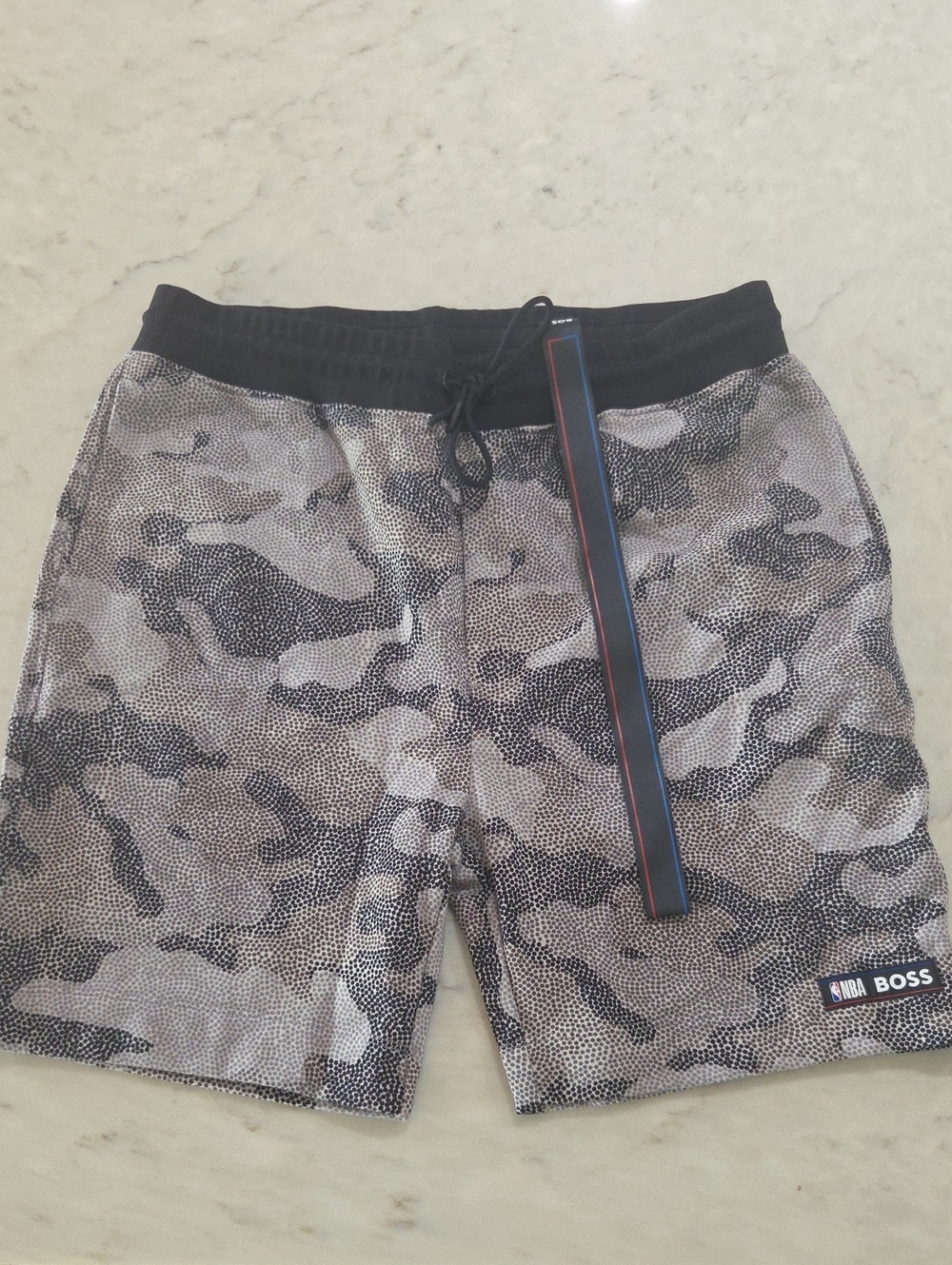 Men's NBA Raptors Camouflage Print Athletic Shorts - Black/Grey